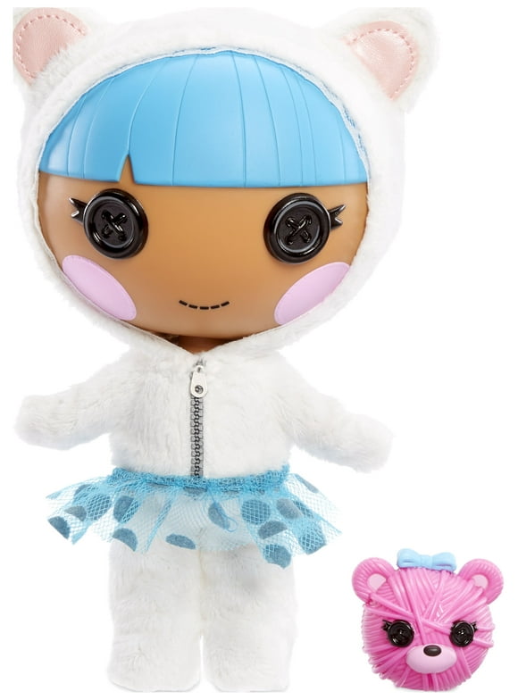 Lalaloopsy Littles Doll Bundles Snuggle Stuff with Pet Bear Playset Package, 7" Winter-Themed Doll with Changeable Blue and White outfit in Reusable Play House, Toys for Girls Ages 3 4 5+
