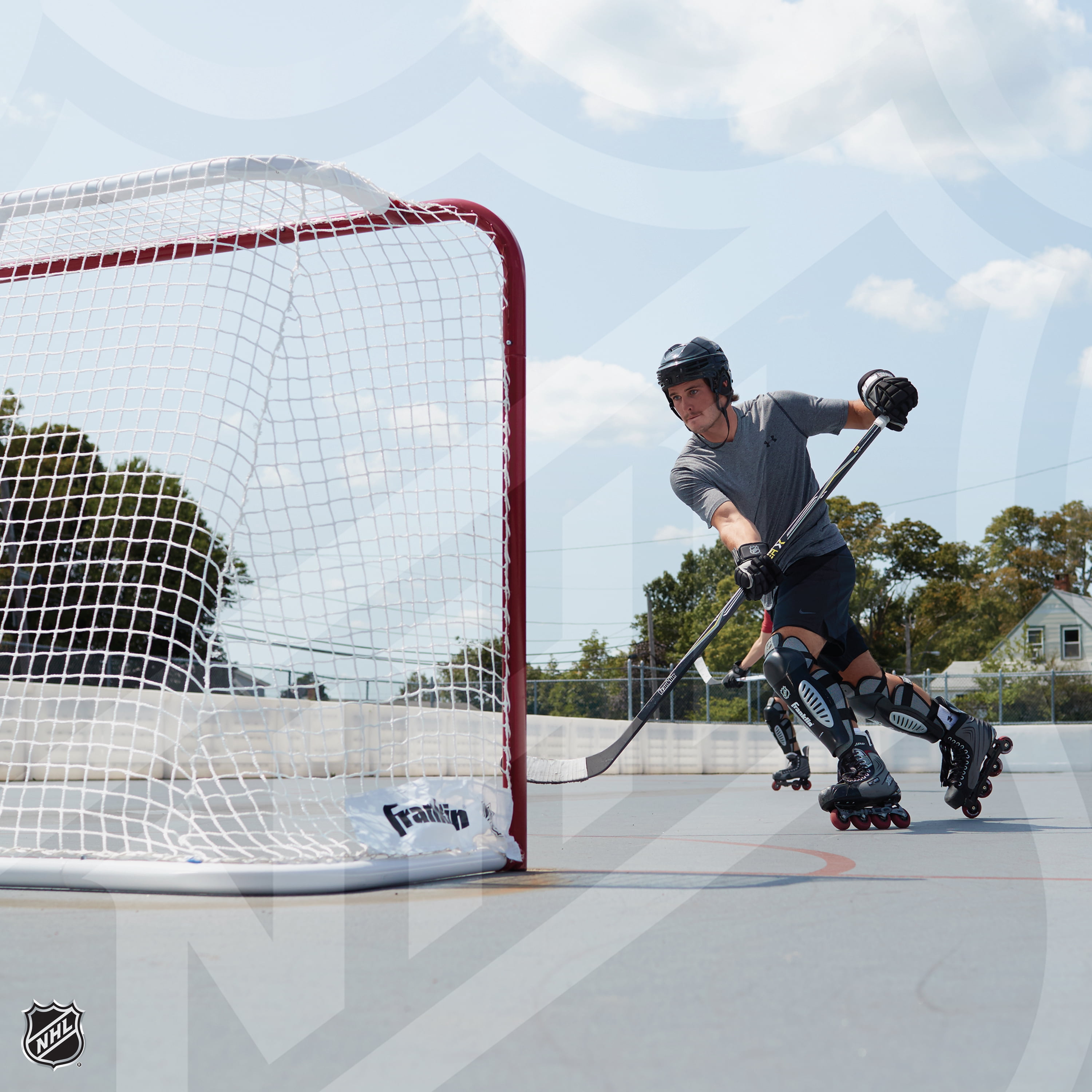Franklin Sports Street Hockey Goal - Steel Outdoor Hockey Net - 54" and Franklin Sports NHL Street Hockey Goalie Shooting Target