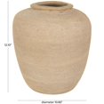 thumbnail image 3 of DecMode 12" Wide Textured Terracotta Beige Ceramic Vase, 3 of 14