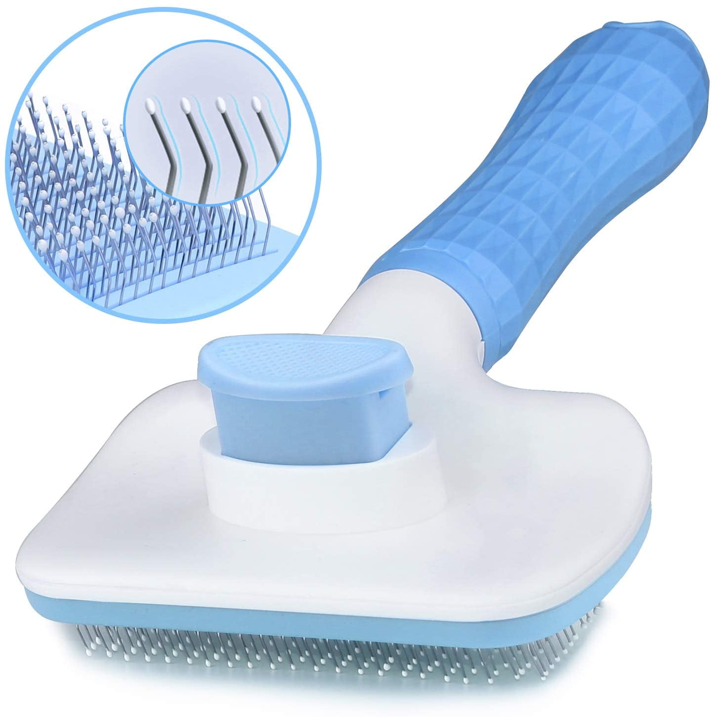 Mats and Tangled Hair Green Wentros Self Cleaning Slicker Brush,Gently Removes Loose Undercoat Deshedding Grooming Tool for Dog Cat and Pets