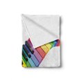 thumbnail image 2 of Music Soft Flannel Fleece Throw Blanket, Vibrant Colored Piano Keyboard Wave Musician Arts Entertainment Harmony Instrument, Cozy Plush for Indoor and Outdoor Use, 50" x 70", Multicolor, by Ambesonne, 2 of 6