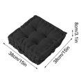 thumbnail image 2 of Edgergery Thicked Floor Pillow,Floor Pillow Seat Sofa Tatami Mat,Black Large Square Tufted Decorative Cushion,Faux Velvet Fabric Ultra Thick Fill for Bedroom Office School,15×15×3 Inch, 2 of 5