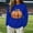 Blue, variant on LIZUOJUN Crewneck Sweatshirt for Women Oversized Pullover Football Pumpkin Graphic Long Sleeve Casual Game Day Outfits for Women Fall Halloween Cozy L