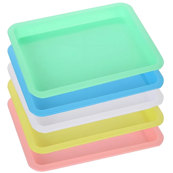 Beading Trays for Jewelry Making, 5 Pcs Thickened Plastic A5 Size, Art Supply Trays, Arts and Crafts Organizer Storage for Kids, Colorful Rectangular Craft Trays