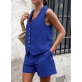thumbnail image 4 of Conjunto Coordinado PRETTYGARDEN Chaleco sin Mangas y Shorts Azul Real XXL, 4 of 8