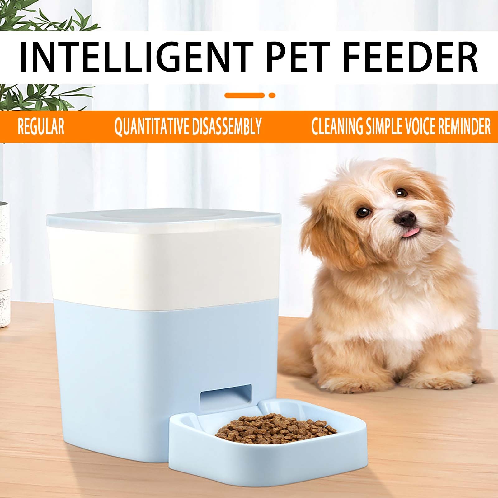 LLQEUIB Pet Time Dogs Food Cat Petting Automatic Pet Feeder For Cats ...