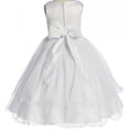 thumbnail image 3 of Little Girls Satin Lace Beadwork Wedding Holy First Communion Special Occasion Flower Girl Dress White 4 (K19D8), 3 of 4