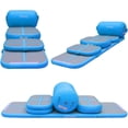 thumbnail image 3 of Gymnastics Mat Set 10FT Inflatable Tumbling Mat, 39*24 inch Air Roller Gymnastics Barrel and 3 Air Block with 800W Air Pump for Training Cheerleading Home Use Yoga and Water Use, 3 of 6