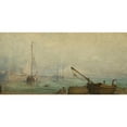 thumbnail image 2 of Teofil Kwiatkowski 14x9 Black Ornate Wood Framed Double Matted Museum Art Print Titled: View of the Avignon Port (1840-1845), 2 of 5