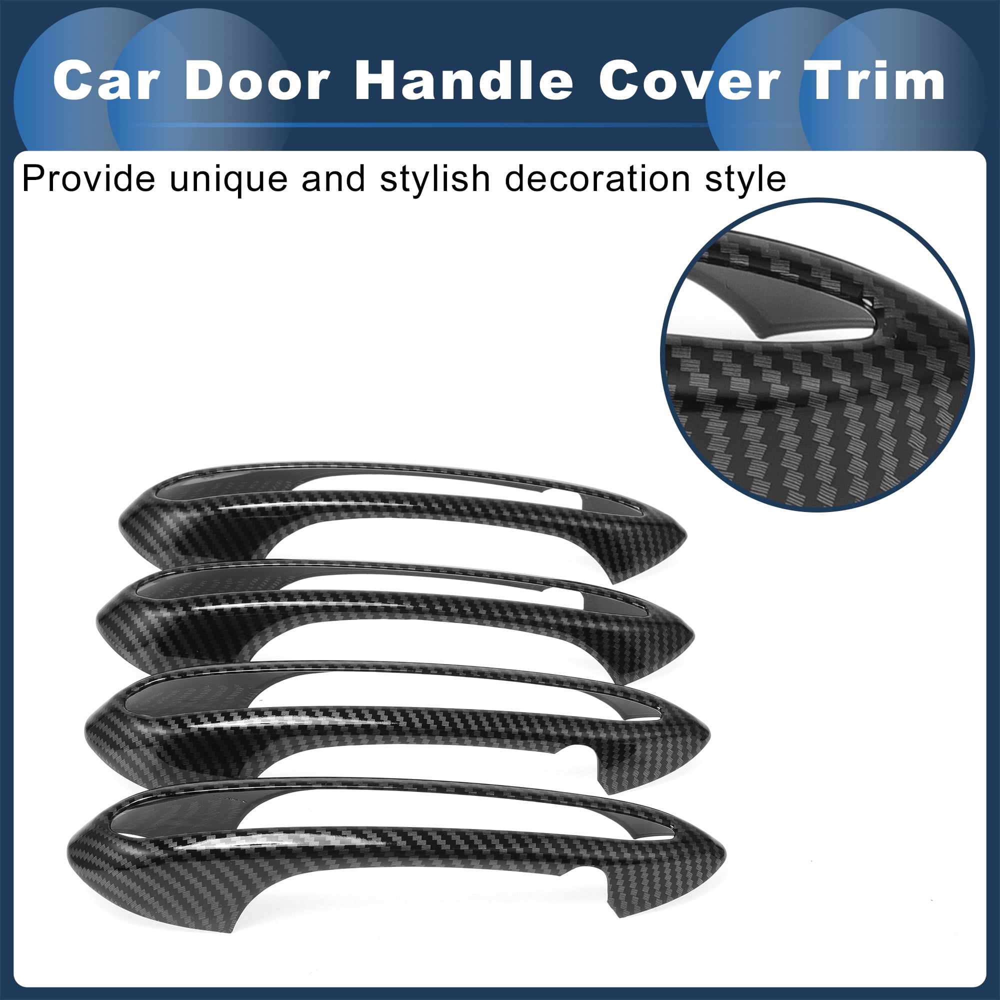 Unique Bargains Car Door Handle Cover Trim for BMW 5 Series G30 2018 ABS Black