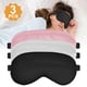 thumbnail image 2 of Juego de 3 antifaces para dormir Yellow Tong Antifaz de seda con tiras ajustables Antifaz de satén suave para mujeres y hombres, 2 of 8
