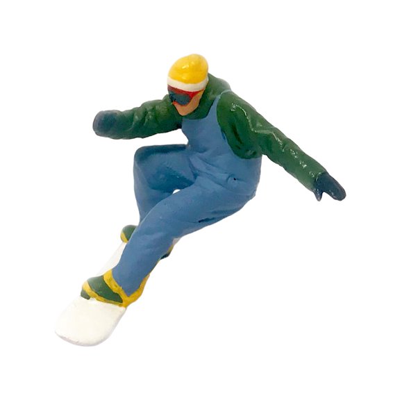 1/64 Scale Skiing Figures Doll Skier Model for Photo Props Kits green