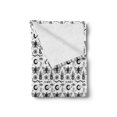 thumbnail image 2 of Magic Moon Soft Flannel Fleece Throw Blanket, Repeating Monochrome Eye Occult Bonfire Crescent Candle Sketch, Cozy Plush for Indoor and Outdoor Use, 50" x 70", Black White, by Ambesonne, 2 of 5