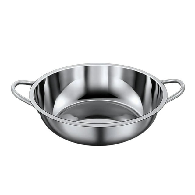 DOLITY Marmite à Soupe, Sauteuse Profonde, Casserole de Cuisson, Facile à Nettoyer, Fondue Chinoise en Acier Inoxydable, Marmite de Nouilles Raman pour Camping, Fête, Réunion de Famille 38 cm