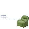 thumbnail image 4 of Emma + Oliver Deluxe Padded Avocado Microfiber Kids Recliner with Storage Arms, 4 of 13