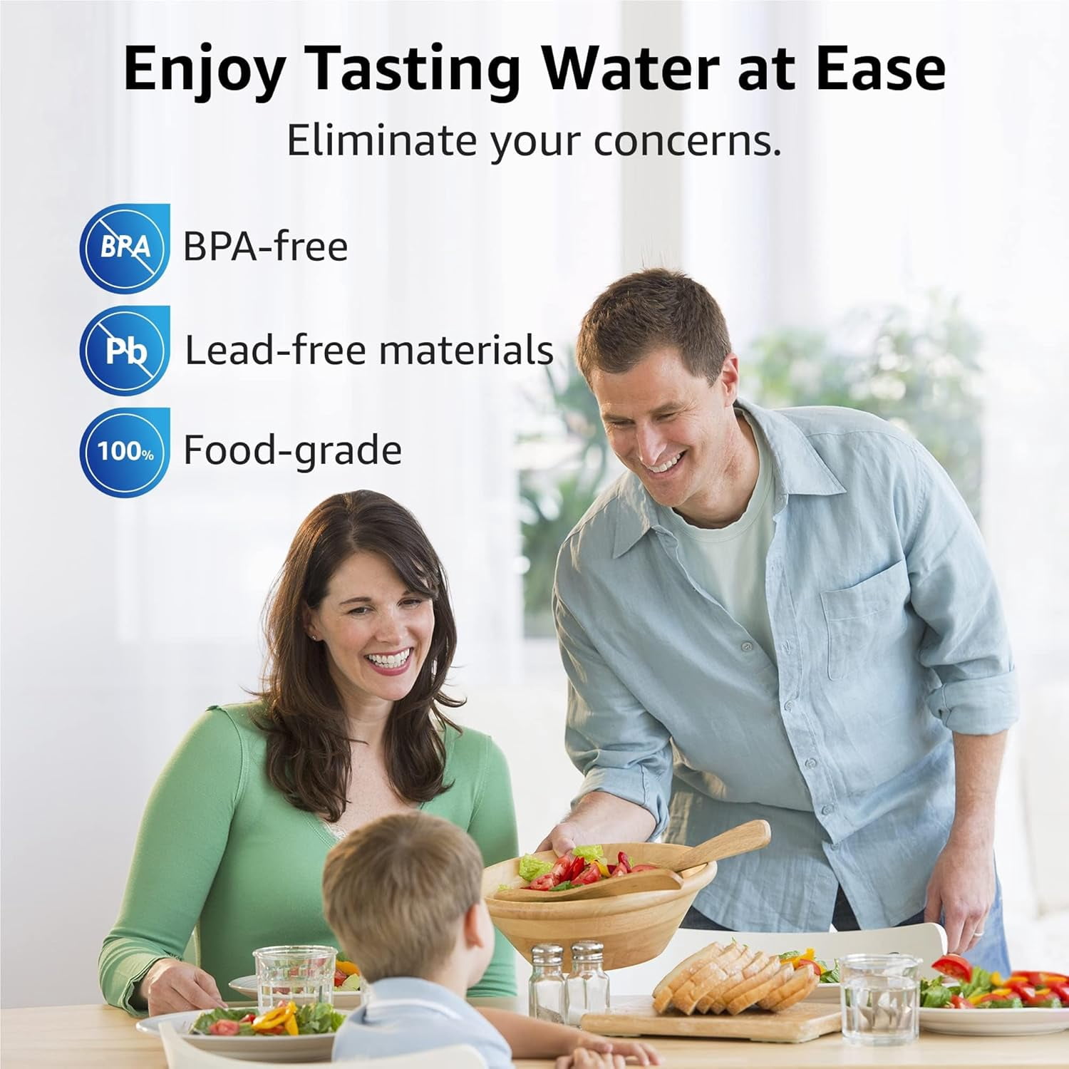 Overbest NSF Certified Pitcher Water Filter, Replacement for Brita® Pitchers and Dispensers, Brita® Classic 35557, OB03, Mavea® 107007, and More, Includes 8 Filters