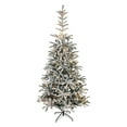 thumbnail image 2 of Northlight Real Touch™️ Pre-Lit Slim Flocked Nordmann Fir Artificial Christmas Tree - 6.5' - Warm, 2 of 9