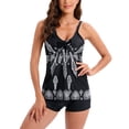 thumbnail image 2 of Traje de baño de dos piezas Trajes de baño modestos con cuello en V de moda Control de barriga para mujer Fiesta en la playa, 2 of 6