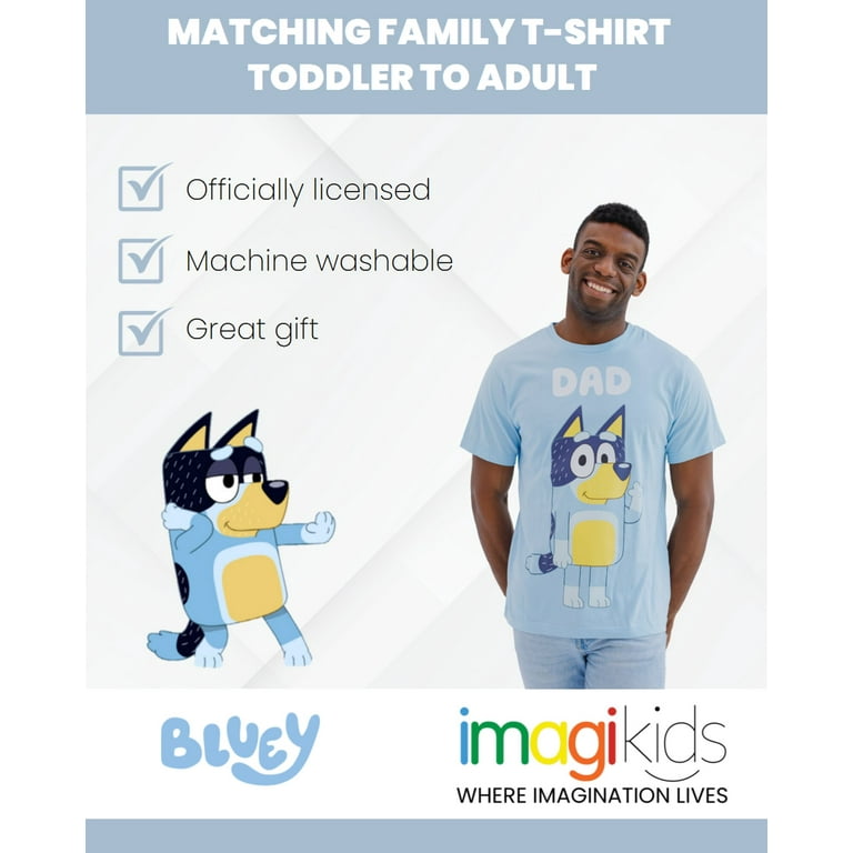 Bluey Dad Mens Long Sleeve Graphic T-Shirt Bandit Medium