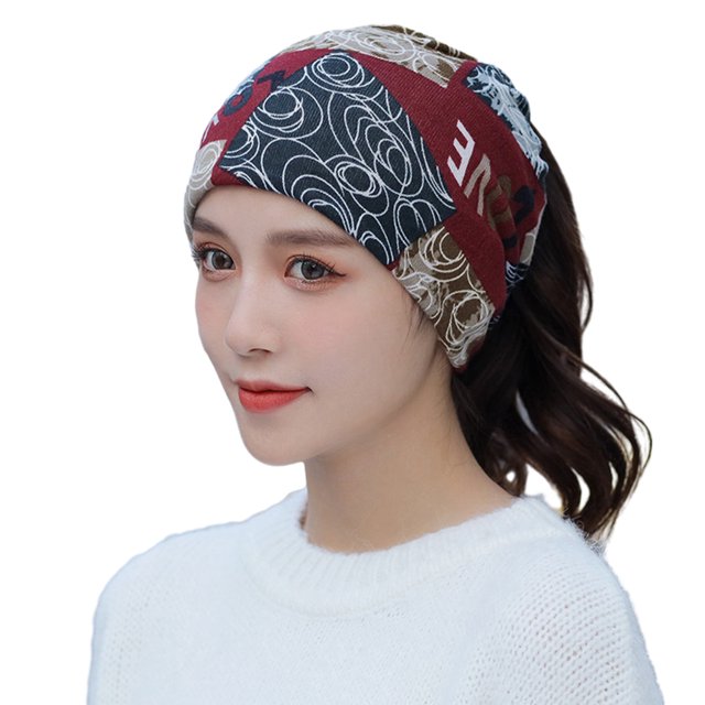 CSChome Versatile Scarf Knitting Scarf Exquisite Pattern Super Soft Breathable High Elastic Thickened Winter Warm Face Guard Headwear Scarf