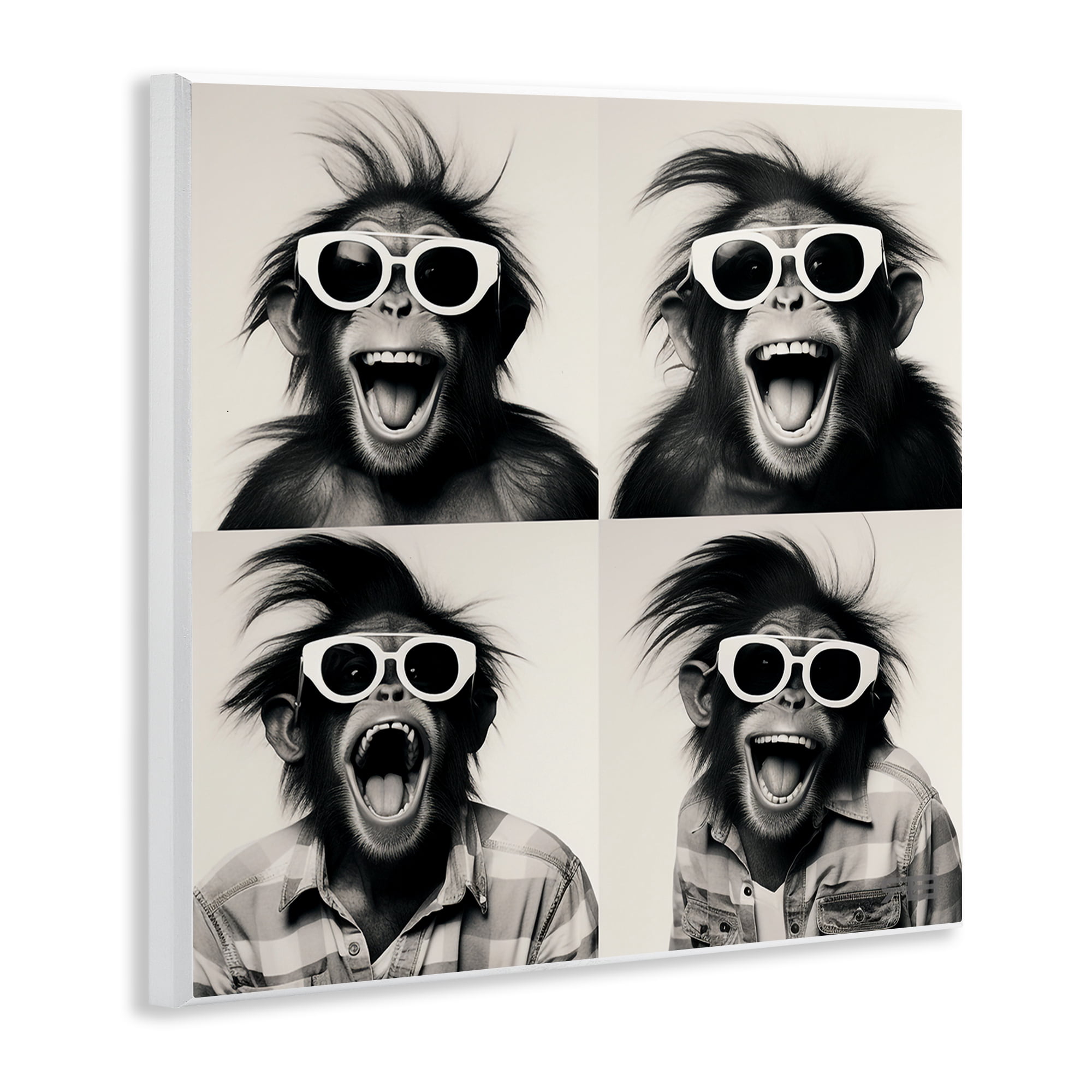 Stupell Industries Fun Sunglasses Monkey Animals Painting Unframed Art Print Wall Art, 12 x 12
