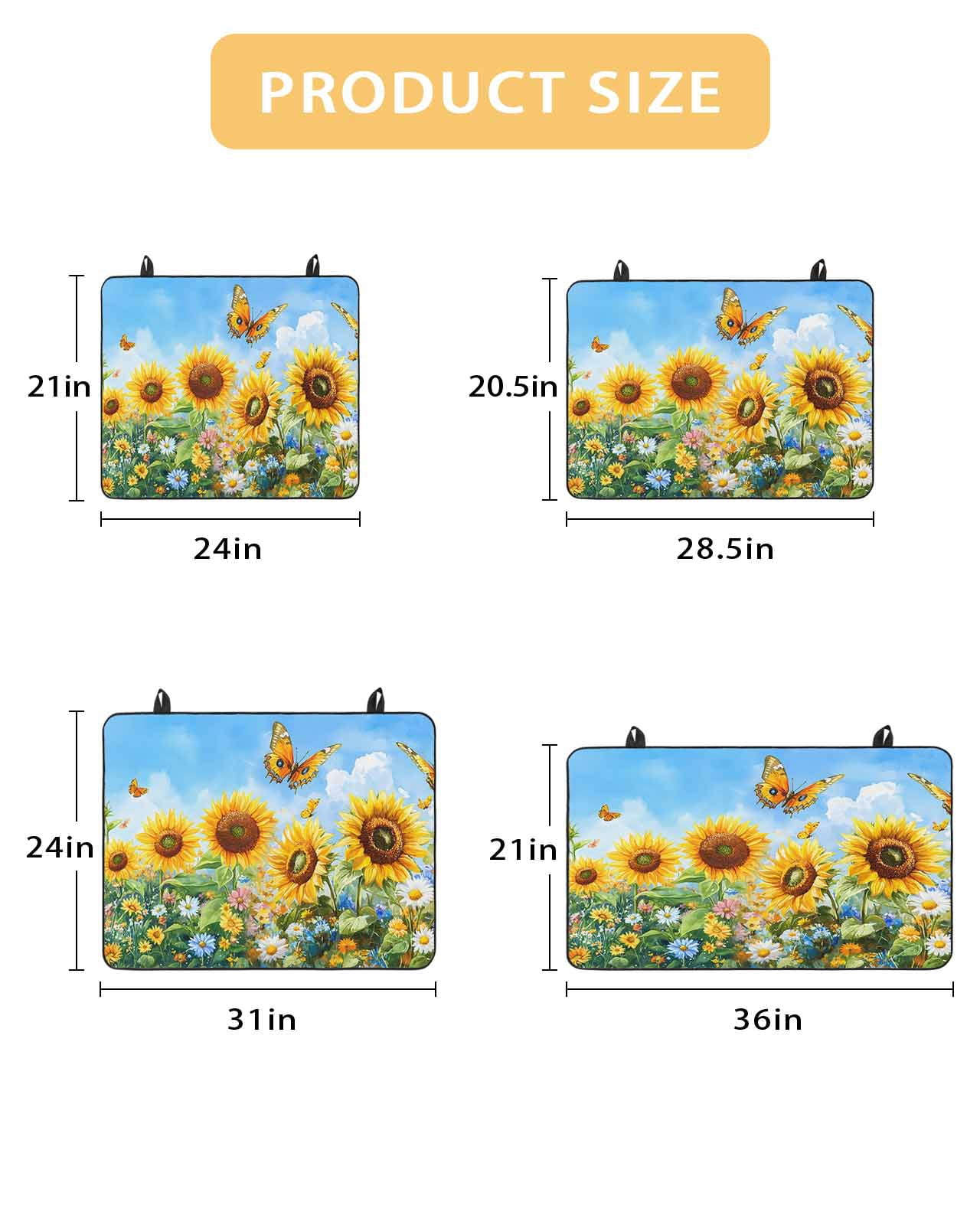 nqOlkjepod Large Induction Cooktop Protector Mat 24"x21", Yellow Sunflower Stove Top Covers for Electric Stove, Spring Floral Leaves Butterfly Pastoral Stove Burner Cover Mats, Glass Top Stove Cover