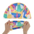 thumbnail image 5 of Gorro de natación geométrico irregular de nailon 1 Pc amarillo azul de Bargains únicos, 5 of 5