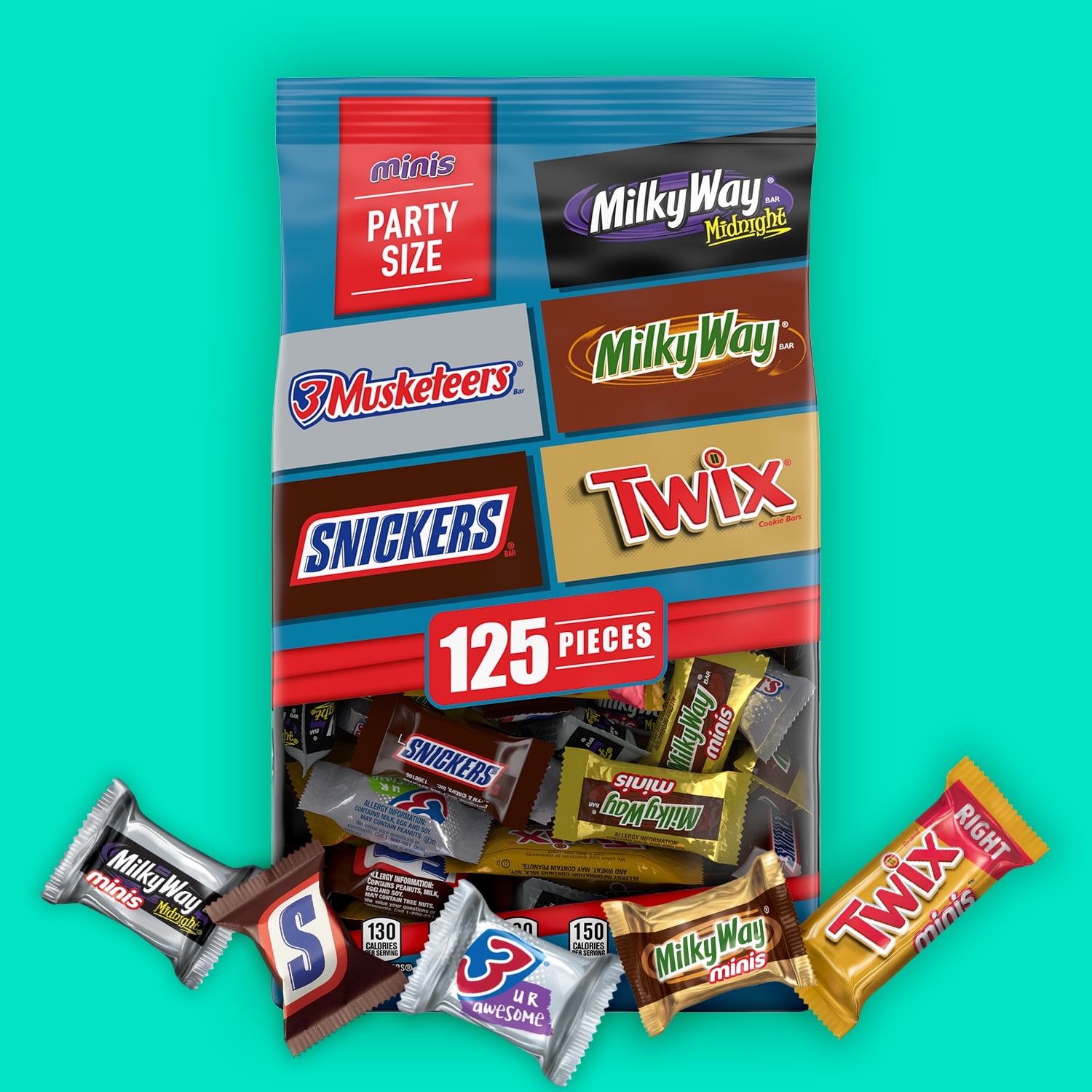 Holiday Special Chocolate and Chewy Fruit Candy Assortment - 4.5 lbs -  Snickers, Twix, 3 Musketeers, Milky Way and Starburst - Mini Candy Bar  Favorites Bulk Mix - Individually Wrapped, 72oz - Yahoo Shopping