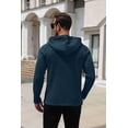 thumbnail image 6 of COOFANDY Men's Thermal Sweatshirts with Kangaroo Pocket, Casual Drawstring Hoody Top, Quarter Zip Pullover Sweatshirts, 6 of 7