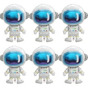 4D Stand Astronauts Balloon Universe Space Outer Space Galaxy Planet Theme Birthday Decorations Party Supplies, 6 Pack 30'' Science Fiction Interstellar Model UFO Rocket Spaceman Mylar Foil Balloons