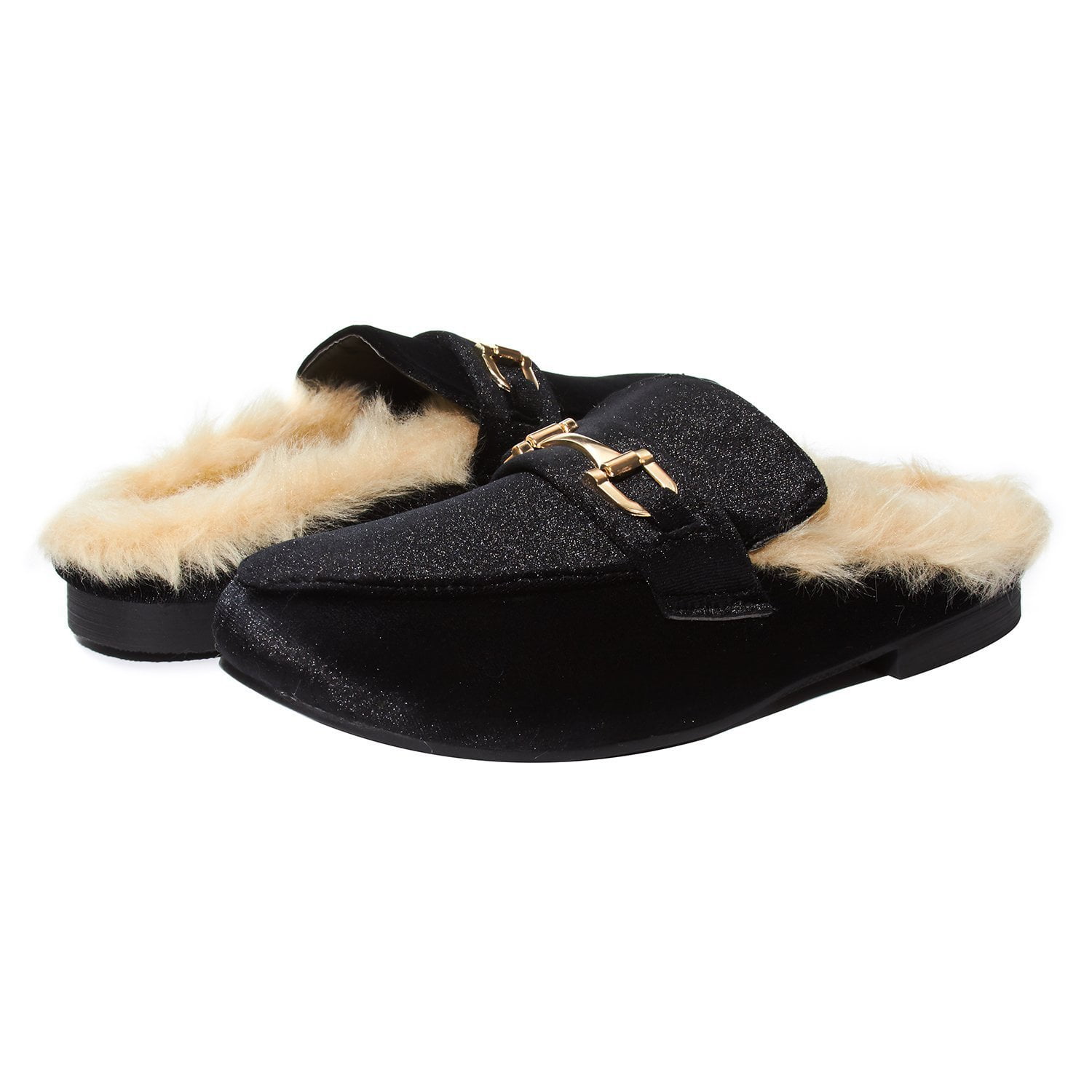 backless fur loafers