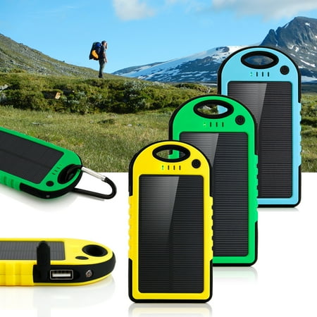 5000mAh Portable Shockproof Waterproof Solar Charger Battery Panal Double USB Power Bank for Cell Phone MP3- (Best Mobile Solar Charger)