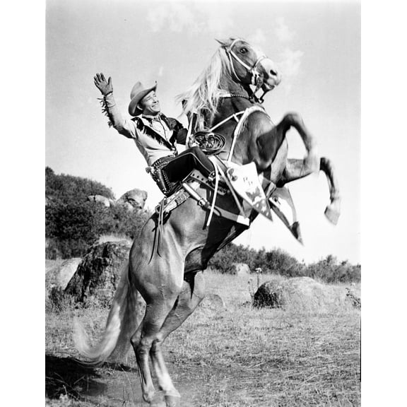 Roy Rogers on a rearing horse Photo Print (24 x 30)