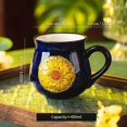 thumbnail image 2 of Taza de cerámica floral dibujada a mano: aislamiento de doble capa y apta for microondas for los amantes del café, 2 of 2