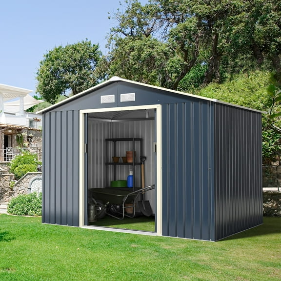 Cobertizo de Metal Costway Caseta Jardin 277 x 191 x 202 cm