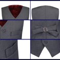 thumbnail image 4 of Wehilion Boys Suit 4PC Baby Suits Wedding Party Vest Suit Set Little Gentleman Waistcoat Prom Tuxedo Dress suit Outerwear Party Vest+Shirt+Tie+Pants Outfits Clothes Set for Kids Gray 3T, 4 of 4