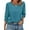Blue and green, variant on Women Casual 3/4 Puff Sleeve with Buttons T-Shirt Round Neck Tunics Top Solid Color Printed Curved Bottom Loose Blouse