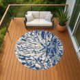 thumbnail image 6 of Addison Rugs Chantille Indoor/Outdoor Transitional Abstract Navy Machine Washable Round Rug, 8' x 8', 6 of 7