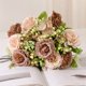 thumbnail image 1 of Nvzi Ramo de 3 rosas artificiales de seda, hortensias, estilo vintage para boda (café), 1 of 3