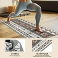 thumbnail image 4 of Brown Geometric Striped Pattern Hot Yoga Mat Towel Non Slip for Hot Yoga - Quick-Drying Yoga Mat Cover with 4 Corner Pockets with Travel Bag - Hot Yoga Towel Non Slip 74"x26", 4 of 6