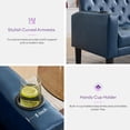 thumbnail image 4 of LAZZO 62" Loveseat Sofa, Tufted Couch with USB Ports and Cupholders for Living Room, Office and Bedroom, Blue, 4 of 9