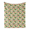thumbnail image 1 of Vegetable Soft Flannel Fleece Throw Blanket, Vegetarian Cartoon Arrangement Pickle Onion and Tomatoes on Off White Backdrop, Cozy Plush for Indoor and Outdoor Use, 70" x 90", Multicolor, by Ambesonne, 1 of 6