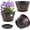 Copper, variant on 11 inch Plant Pot, 3 Pack Large Pots for Plants, Flower Pots with Drainage Hole & Saucer, Modern Planters for Indoor Outdoor Plants, Decorative Plastic Garden Pots (Copper)