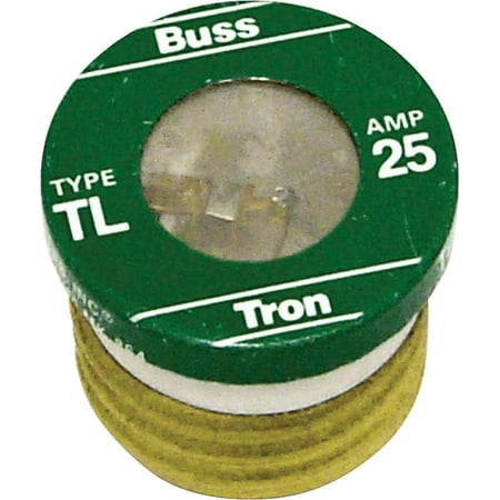 Bussmann TL-25 Low Voltage Medium Duty Time Delay Plug Fuse, 125 VAC, 25 A, 10 kA