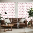 thumbnail image 2 of Ambesonne Flamingo Window Curtains, Tropic Birds and Spots, Each 28" W x 84" L, Hot Pink Blush, 2 of 5