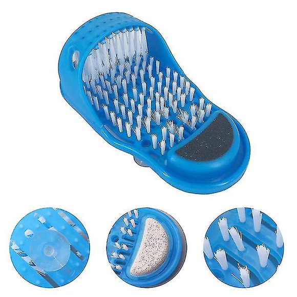Bathroom Shower No Bending Feet Brush Foot Cleaning Bristle Slipper-pink