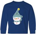 thumbnail image 3 of Inktastic Cute Christmas Snowman in Blue Hat and Scarf Long Sleeve Youth T-Shirt, 3 of 5