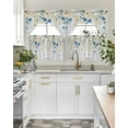 thumbnail image 5 of Spring Floral Kitchen Curtains Swag Valance and Tier Curtains Set 36 Inch Length, Weeping Blue Botanical Summer Vintage Rod Pocket Drape Panels Pair Swag Curtain for Bathroom/Cafe/Window, 5 of 6