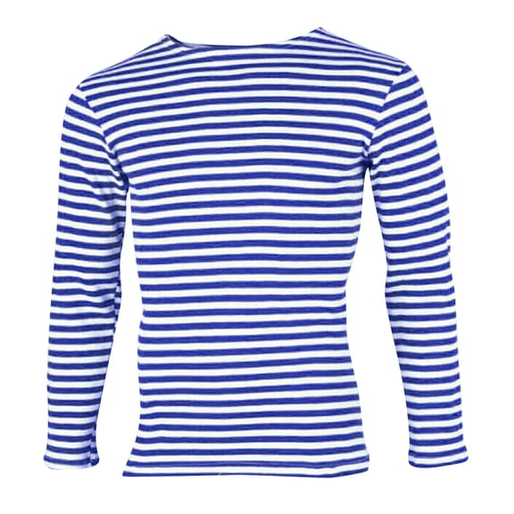 Unisex Long Sleeve Striped T-Shirt, Classic Breton Stripe Tee for Men Women, Casual Everyday Cotton Top