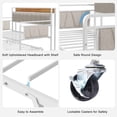 thumbnail image 6 of YOEEMZ Twin Daybed with Trundle, Metal Frame with Upholstered Headboard, Storage Shelf & LED, White, 6 of 8